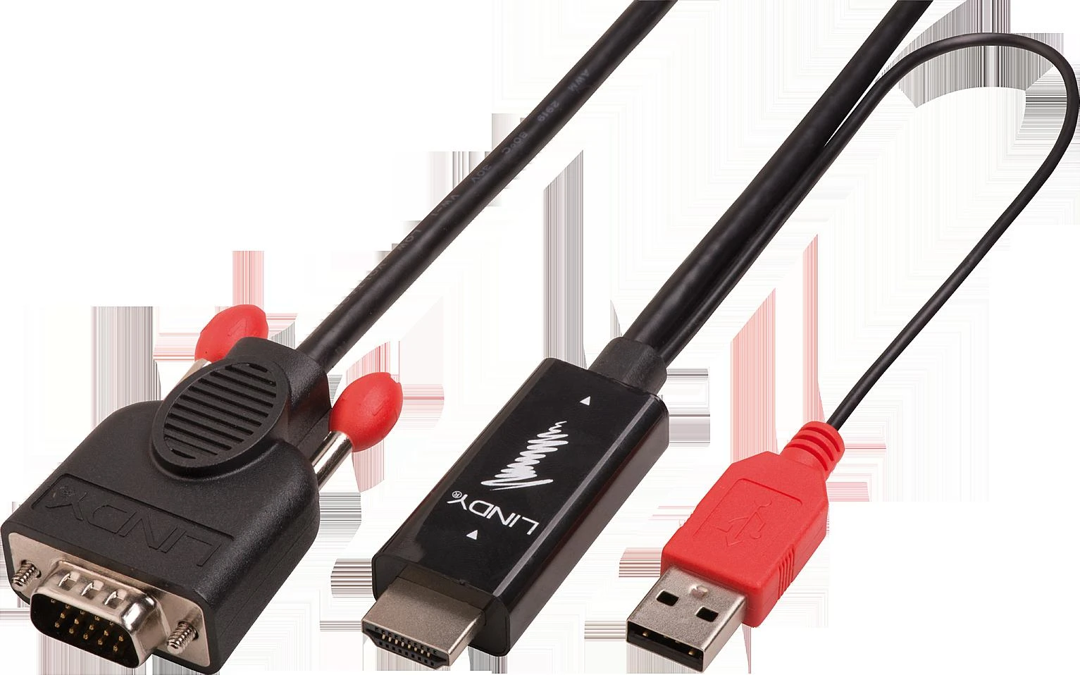 Lindy HDMI į VGA kabelis su papildoma USB jungtimi