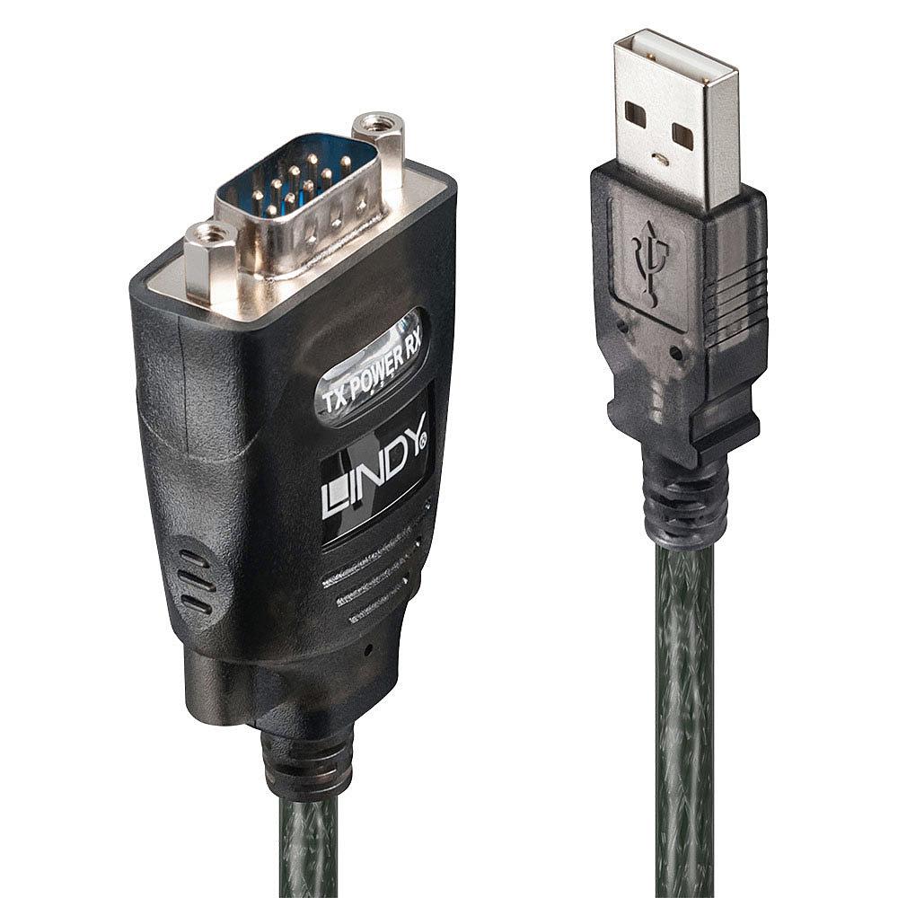 Adapteris - LINDY USB į Konverterį su COM, 1.1 m, Juodas
