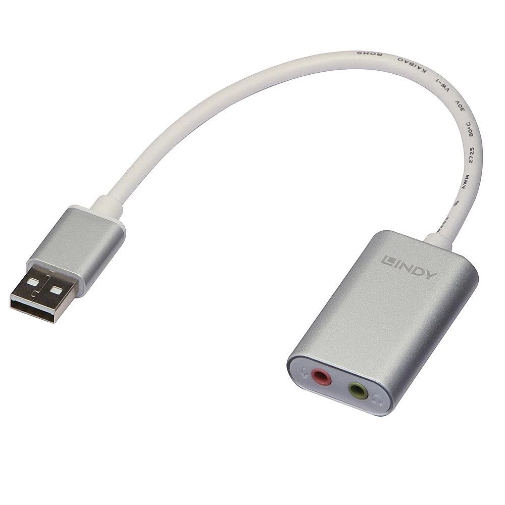 Garso Adapteris - LINDY USB Tipo A Ausinių Mikrofono Adapteris, Baltas