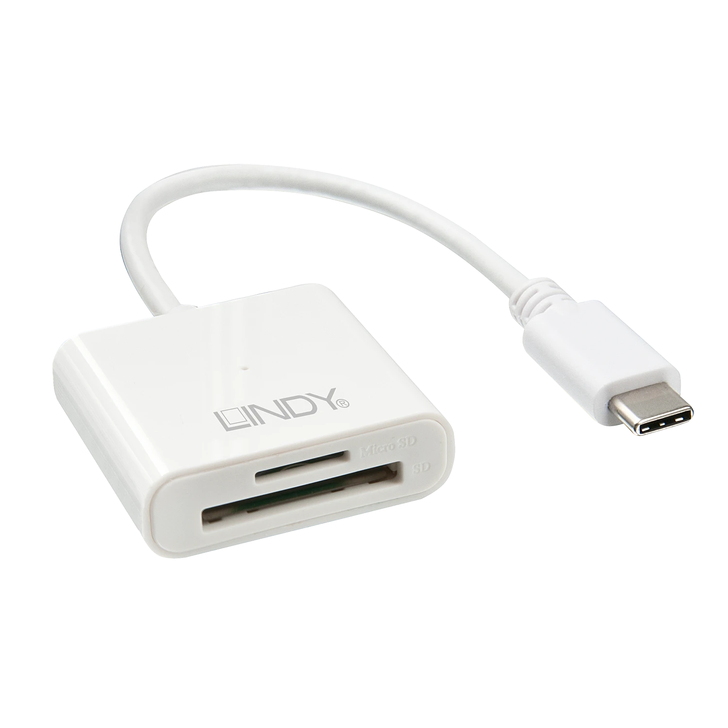 Lindy SD ir Micro SD kortelių skaitytuvas su USB-C jungtimi