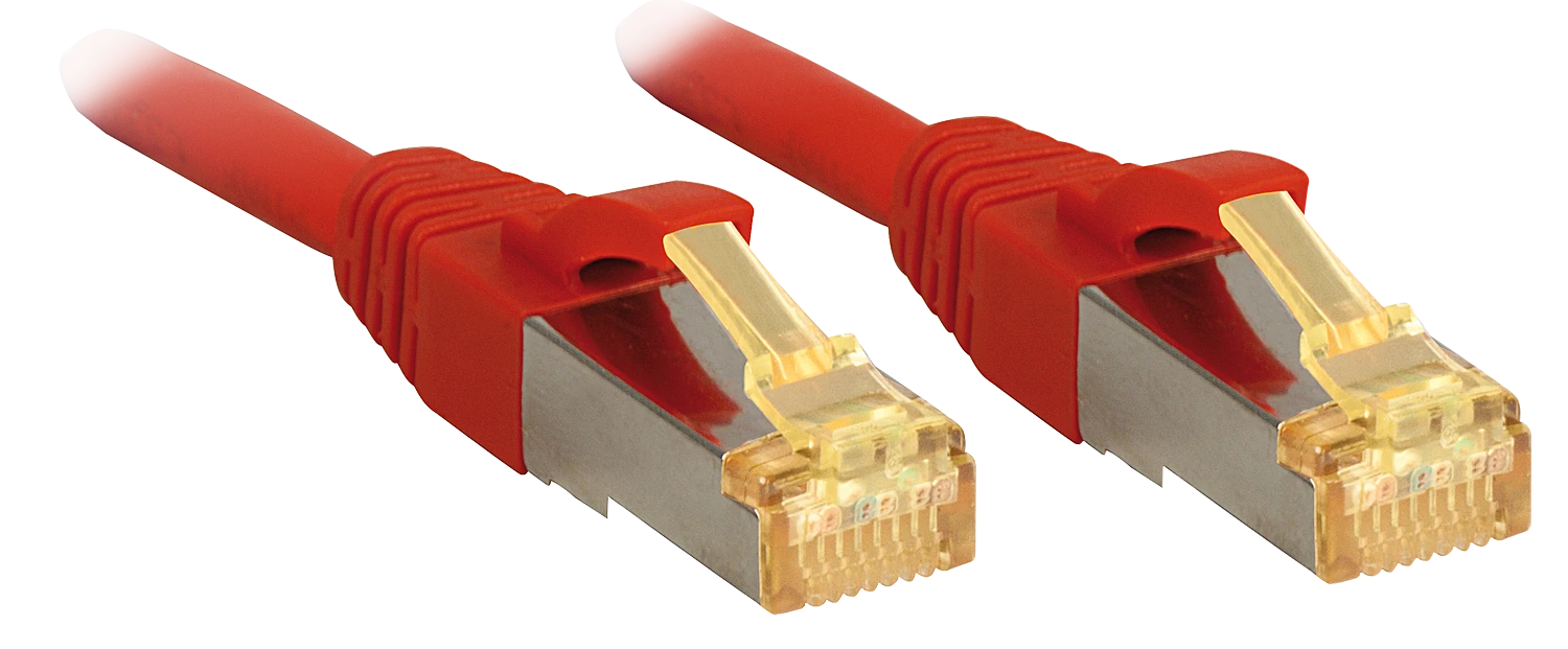 Tinklo Kabelis - LINDY S/FTP LSZH Tinklo Kabelis, Cat.6A Jungtis, Cat.7 Raw, RJ45, M/M, 0.3 m, Raudonas