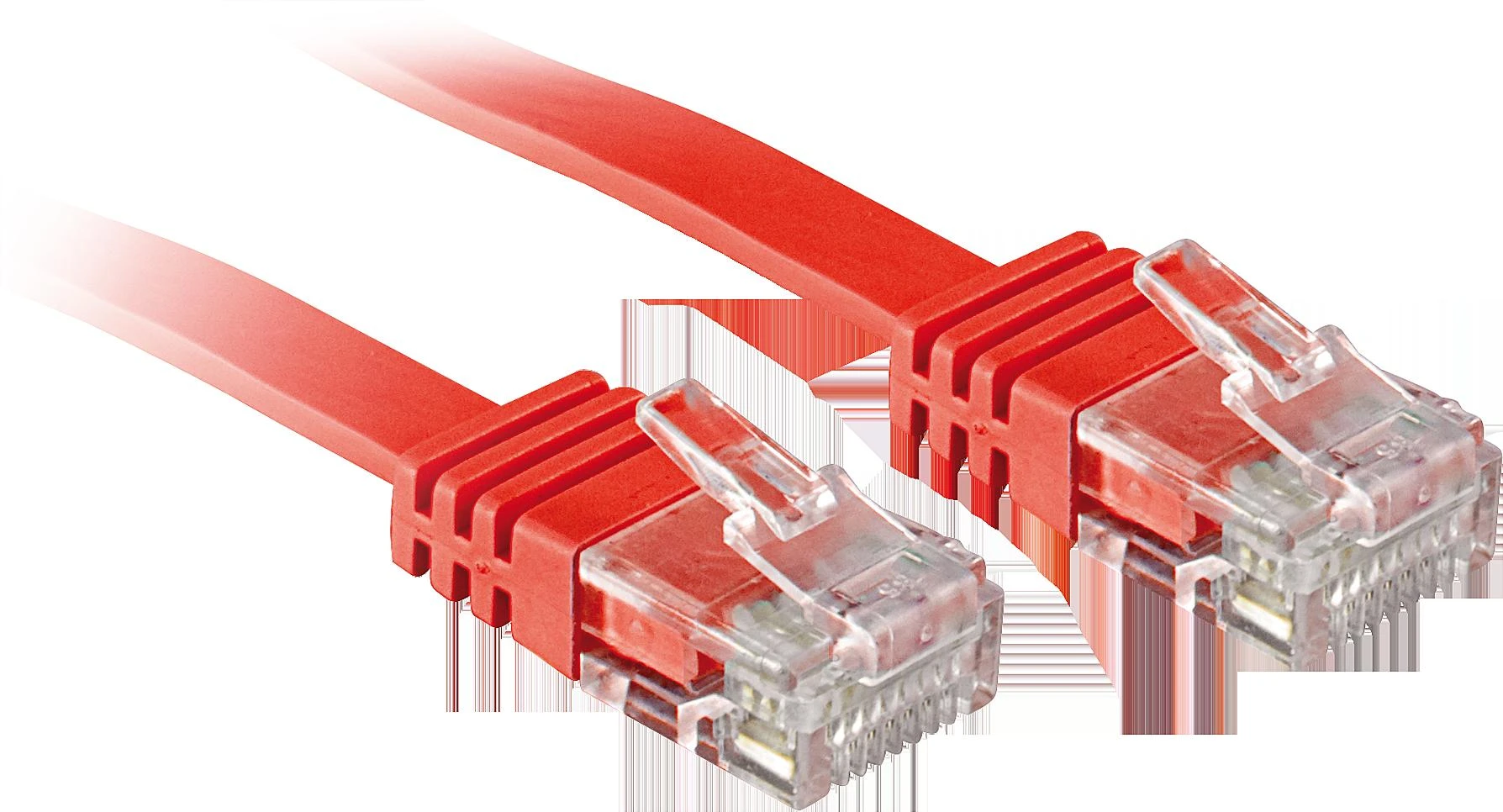 Tinklo Kabelis - LINDY Cat.6 U/UTP Plokščias Tinklo Kabelis, RJ45, M/M, 250MHz, 32AWG, 1 m, Raudonas