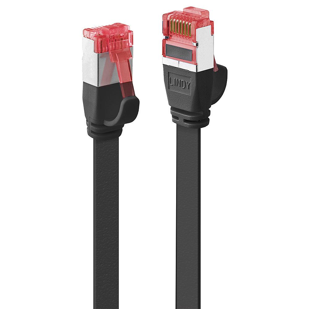 Cat.6 Tinklo Kabelis - Lindy 3m U/FTP Plokščias, 250MHz, Varis, RJ45, Juodas