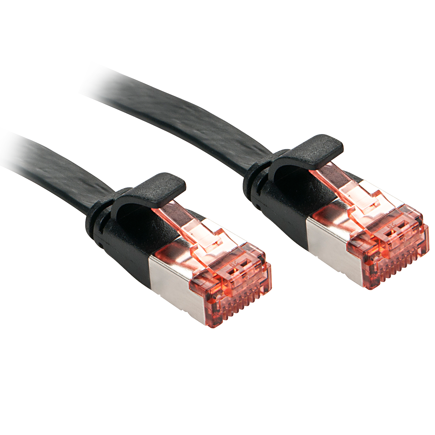 Cat.6 Tinklo Kabelis - Lindy 3m U/FTP Plokščias, 250MHz, Varis, RJ45, Juodas