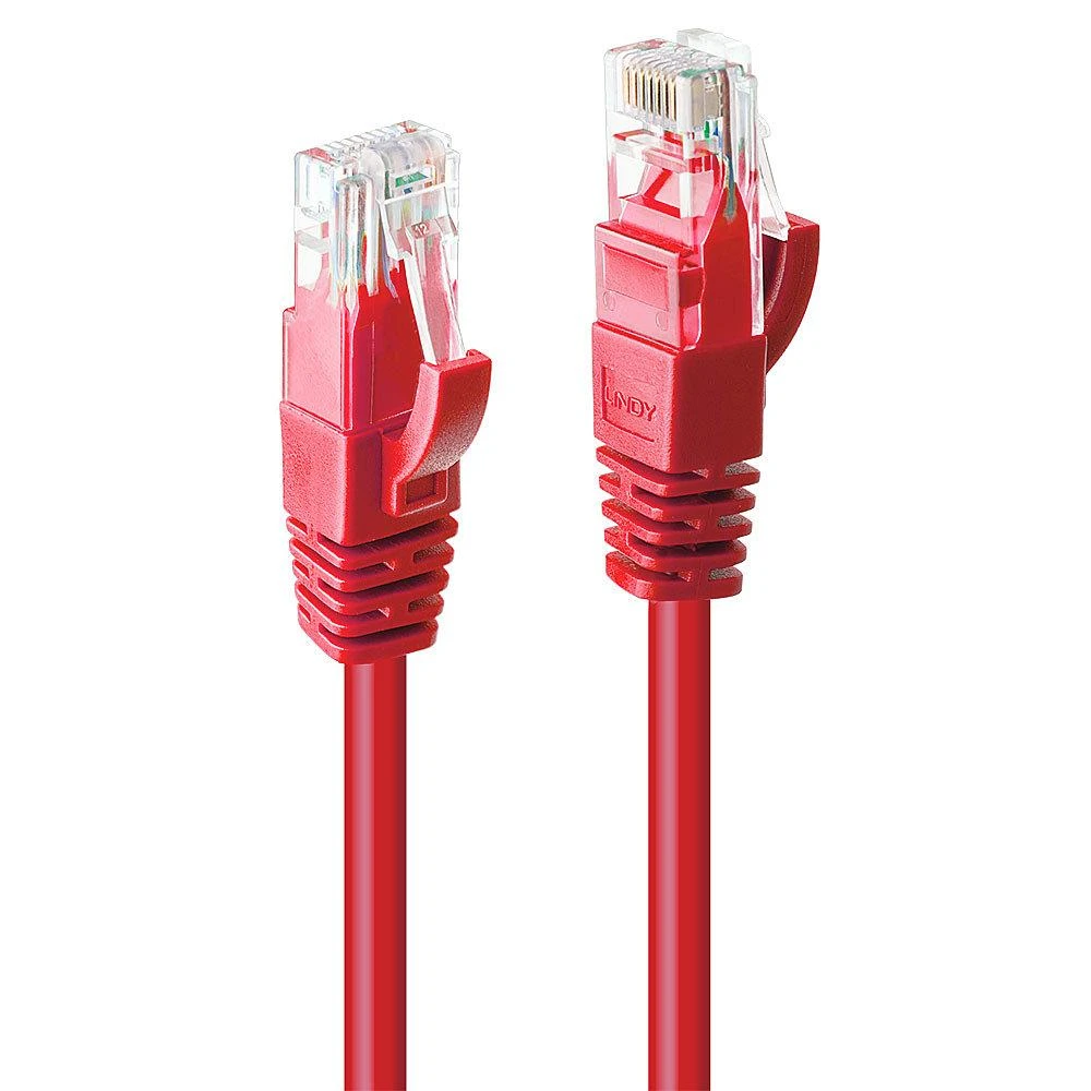 Tinklo Kabelis - LINDY Cat.6 U/UTP Tinklo Kabelis, RJ45, M/M, 250MHz, 0.3 m, Raudonas