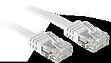Tinklo Kabelis - LINDY Cat.6 U/UTP Plokščias Tinklo Kabelis, RJ45, M/M, 250MHz, 32AWG, 5 m, Baltas
