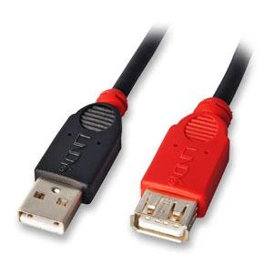 USB Prailginimo Laidas - LINDY Aktyvus Plonas USB 2.0 Prailginimo Laidas, M/F, 480 Mbps, 5 m, Juodas