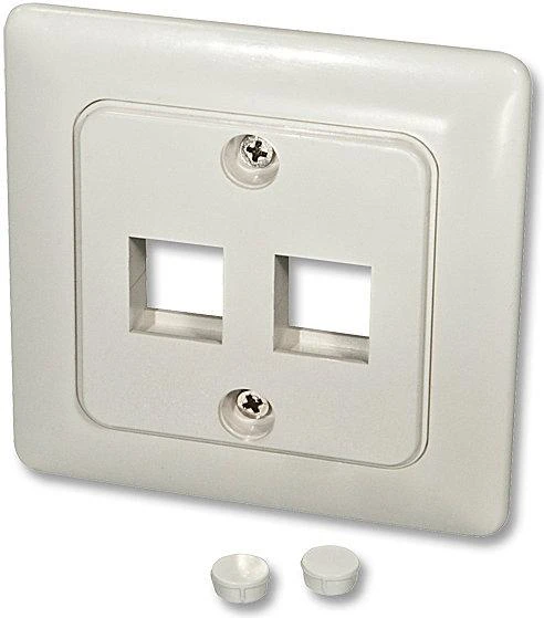 Laikiklis Lindy Wandanschlussdose f.2 Keystone Wand DE mit Abdekkung 80x80 - 60544