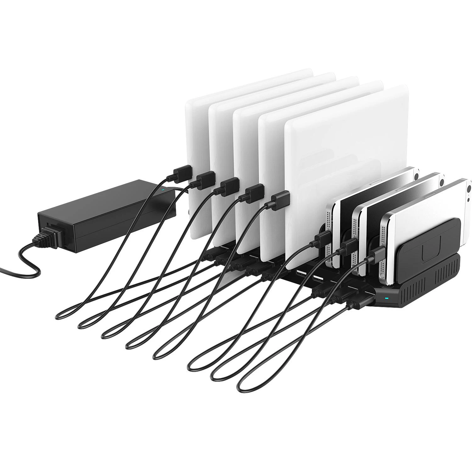 USB Įkrovimo Stotelė - LINDY USB Įkrovimo Stotelė, 96W, 10 Jungčių, USB Type A, 5V/18A, Juoda