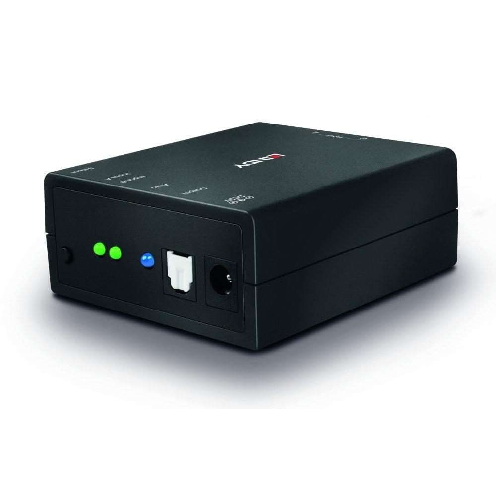 Lindy Garso Jungiklis - Automatinis Optinis 2 Uostų TosLink Jungiklis, Palaikantis PCM, Dolby, DTS