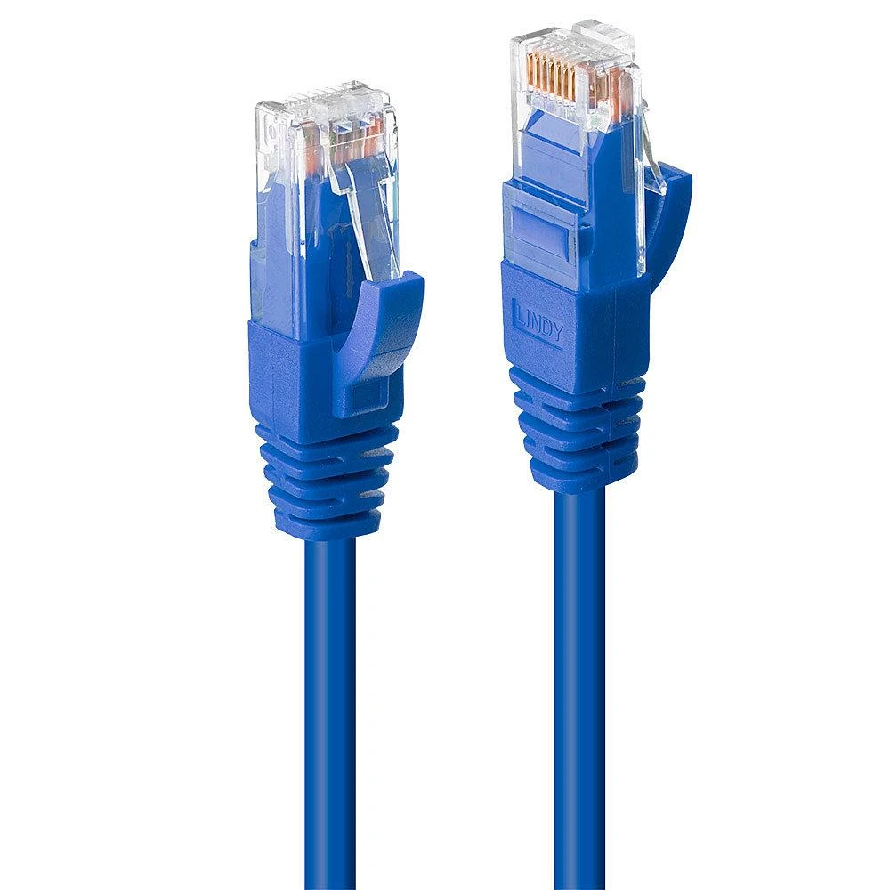 Tinklo kabelis - LINDY 10m Cat.6 U/UTP 250MHz varis 26AWG mėlynas