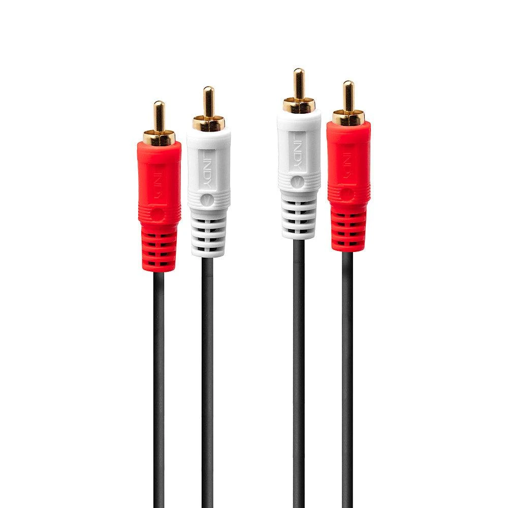 Lindy RCA 2x2 audio laidas su spalvotomis jungtimis