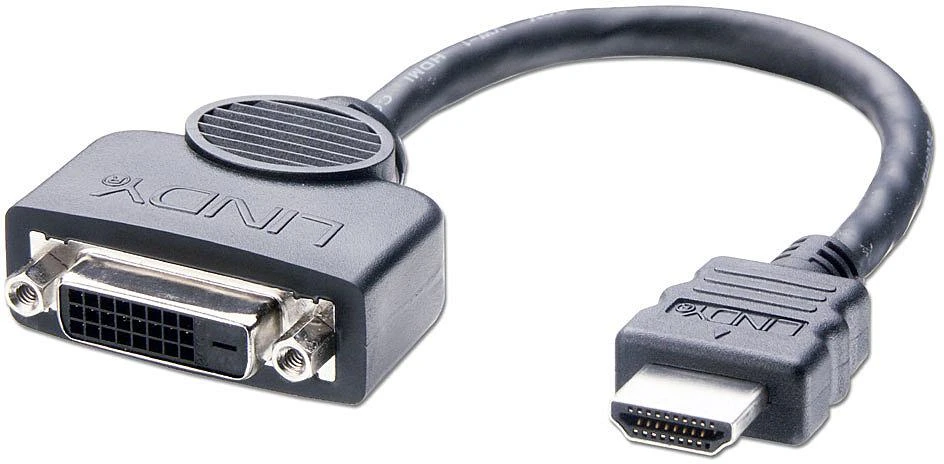 Adapteris - LINDY DVI-D M/F į HDMI M, 0,2 m, Juodas