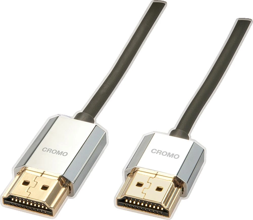 HDMI Laidas - LINDY Cromo Slim HDMI Laidas, Didelės Spartos, M/M, 4.5 m, Pilkas