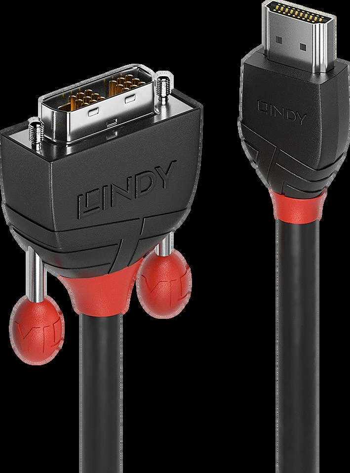 Lindy HDMI į DVI-D kabelis su jungčių apsaugomis