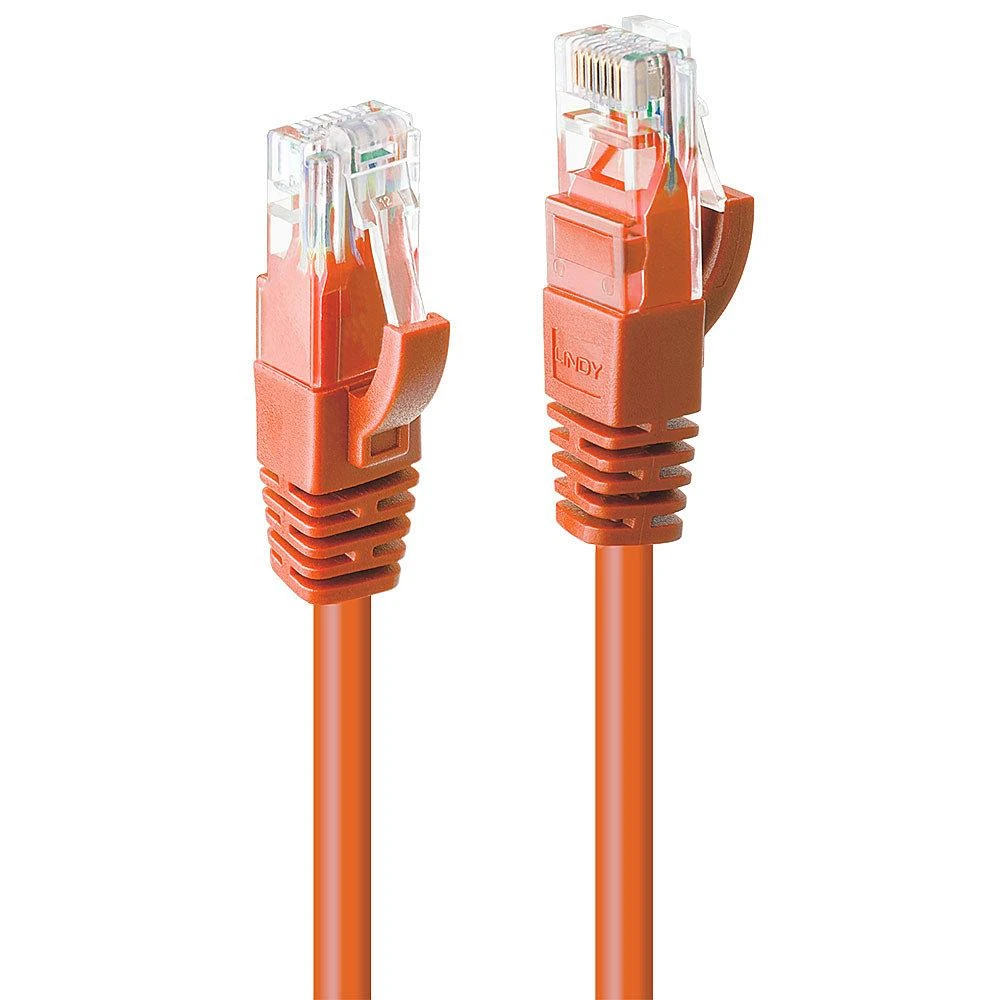 Tinklo Kabelis - LINDY Cat.6 U/UTP Tinklo Kabelis, RJ45, M/M, 250MHz, 0.3 m, Oranžinis