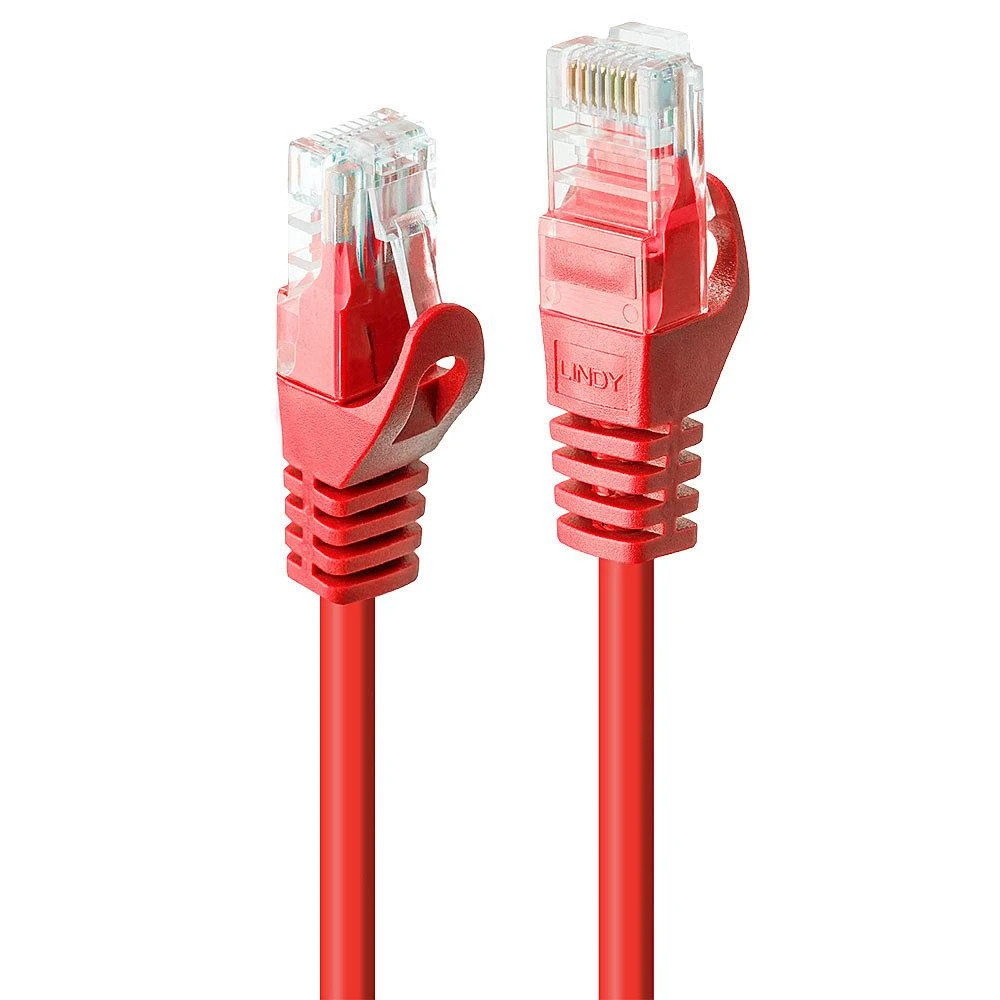 Tinklo Kabelis - LINDY Cat.6 U/UTP Tinklo Kabelis, RJ45, M/M, CCA, 250MHz, 0.5 m, Raudonas
