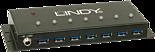 Lindy 7 prievadų USB 3.0 šakotuvas, juodas