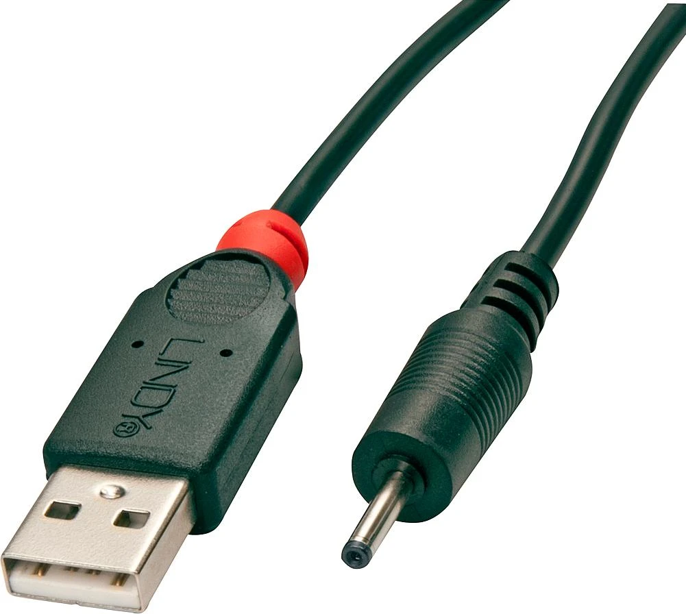 USB Kabelis - LINDY USB 2.0 Type A į 2.5 mm DC Laidas, 1.5 m, Juodas