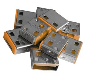Lindy USB Priedas - 10vnt USB A Prievado Blokatorių, Apsaugantys Type C Prievadus, Oranžinė