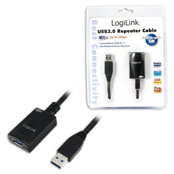 LOGILINK UA0127 LOGILINK - kartotuvo laidas USB 3.0 Juodas 5m