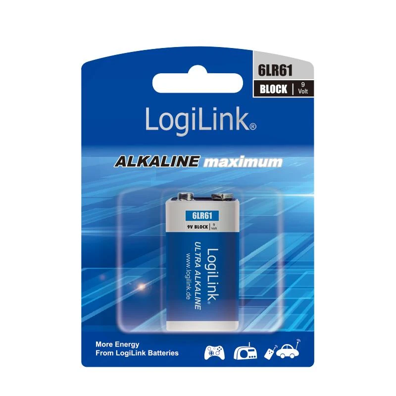 LOGILINK 6LR61B1 LOGILINK - Ultra Power 6LR61 šarminės baterijos, blokas, 9V