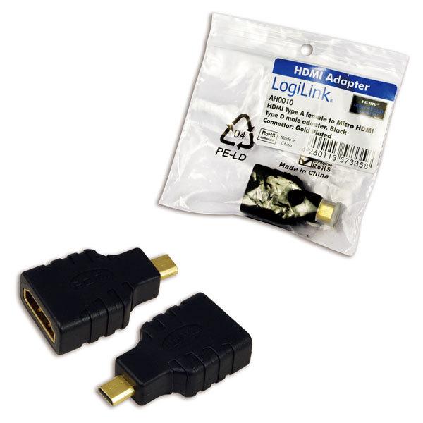 LogiLink AH0010 - HDMI D - HDMI A - Juodas