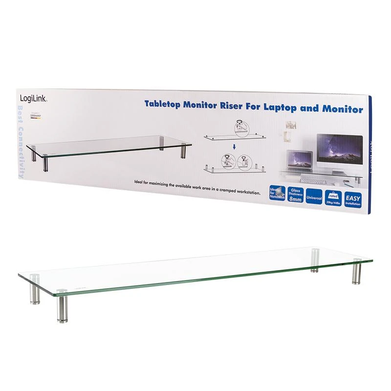 LOGILINK BP0060 LOGILINK - Stiklinis monitoriaus stovas, ypač platus, maks. 20 kg