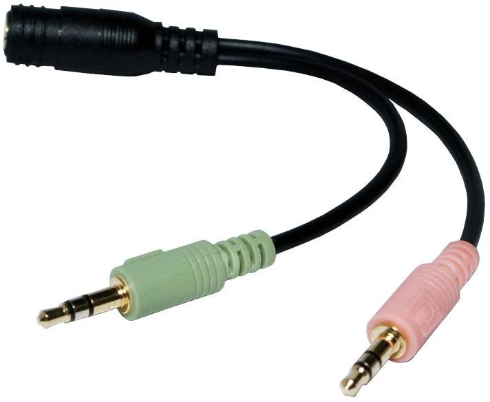 LogiLink audio skirstytuvas su žaliu ir rausvu kištuku