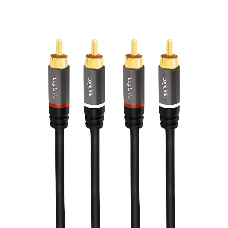 LogiLink RCA laidų jungtys su paauksuotais antgaliais