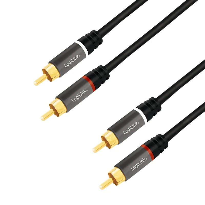 LogiLink RCA kabelis su keturiomis auksinėmis jungtimis