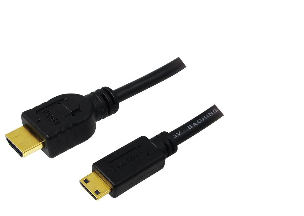LogiLink 2m HDMI kabelis Type A vyriškas - HDMI mini C tipas, masinis kabelis | Prisijungti | HDMI į mini-HDMI