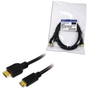LogiLink 2m HDMI kabelis Type A vyriškas - HDMI mini C tipas, masinis kabelis | Prisijungti | HDMI į mini-HDMI