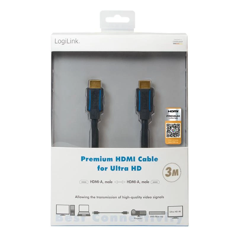 Logilink 3m HDMI laidas originalioje pakuotėje