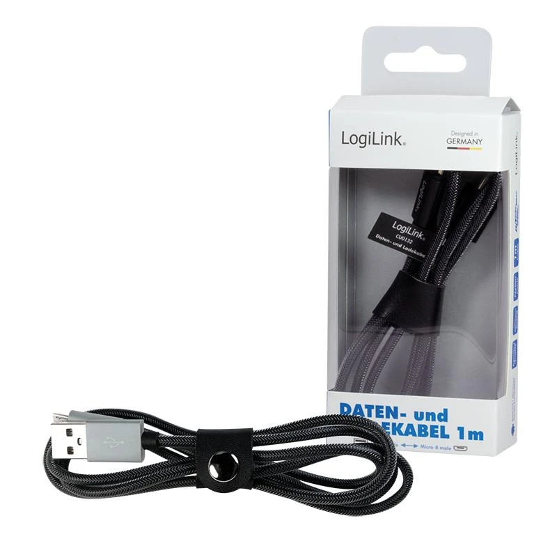 LOGILINK CU0132 LOGILINK – sinchronizavimas & įkrovimo laidas, USB į Micro USB kištukas, pilkas