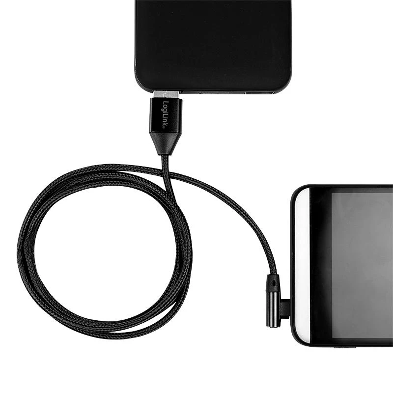 LOGILINK CU0137 LOGILINK – USB 2.0 kabelis USB-A kištukas su USB-C (90 kampu) kištukas, 0,3 m