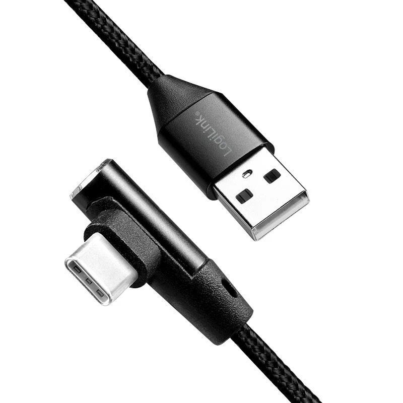 LOGILINK CU0137 LOGILINK – USB 2.0 kabelis USB-A kištukas su USB-C (90 kampu) kištukas, 0,3 m