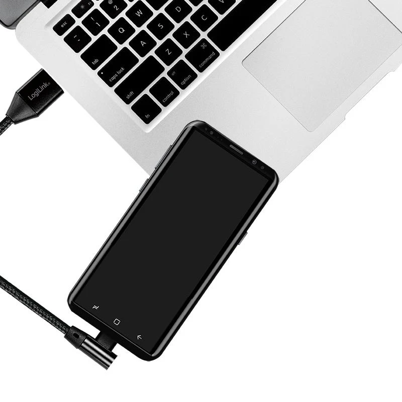 LOGILINK CU0137 LOGILINK – USB 2.0 kabelis USB-A kištukas su USB-C (90 kampu) kištukas, 0,3 m