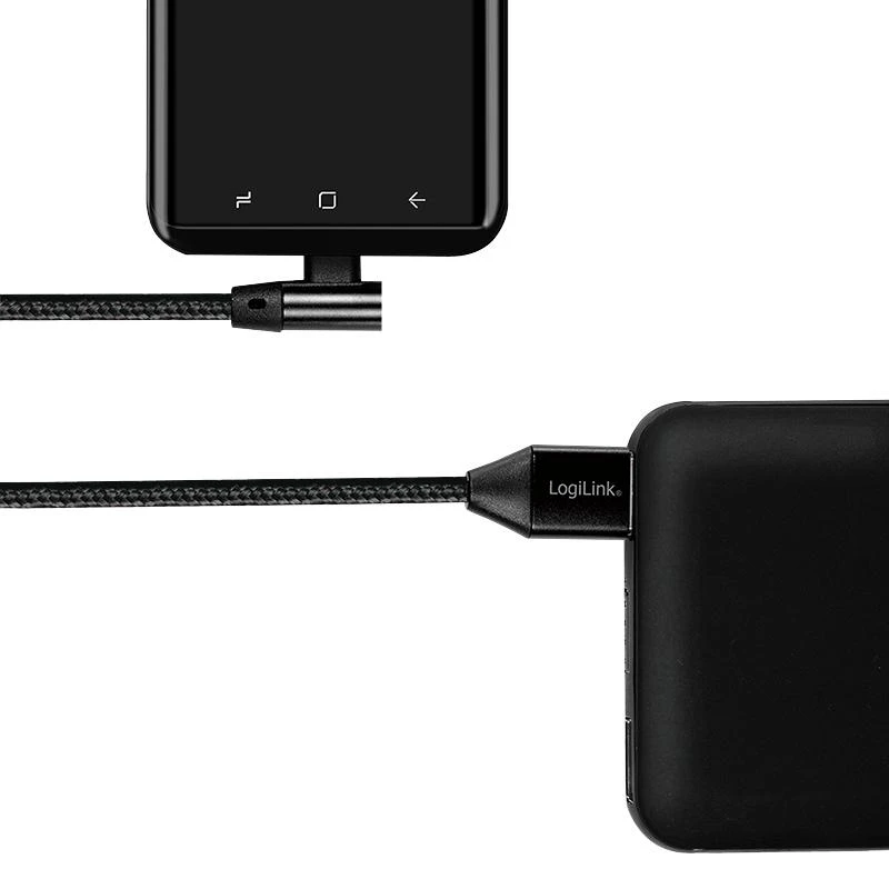 LOGILINK CU0138 LOGILINK – USB 2.0 kabelis USB-A kištukas iki USB-C (90 kampu) kištukas, 1 m