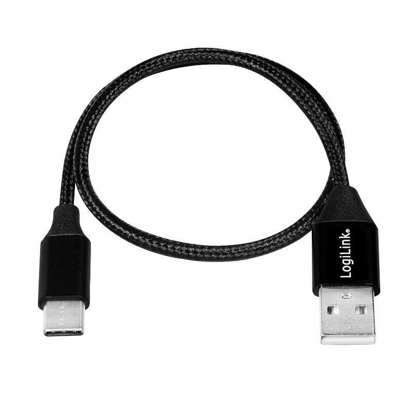 LOGILINK CU0139 LOGILINK – USB 2.0 kabelis USB-A kištukas iki USB-C kištukas, 0,3 m