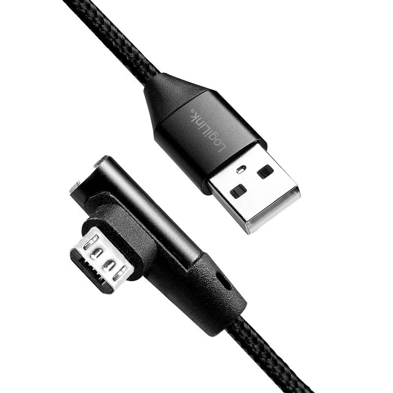 LOGILINK CU0142 LOGILINK – USB 2.0 į mikro-USB (90 kampu) kištukas, 1 m