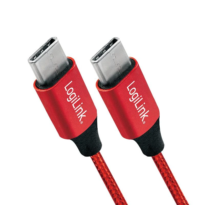 LOGILINK CU0156 LOGILINK – USB 2.0 laidas, USB-C į USB-C, raudonas, 1 m