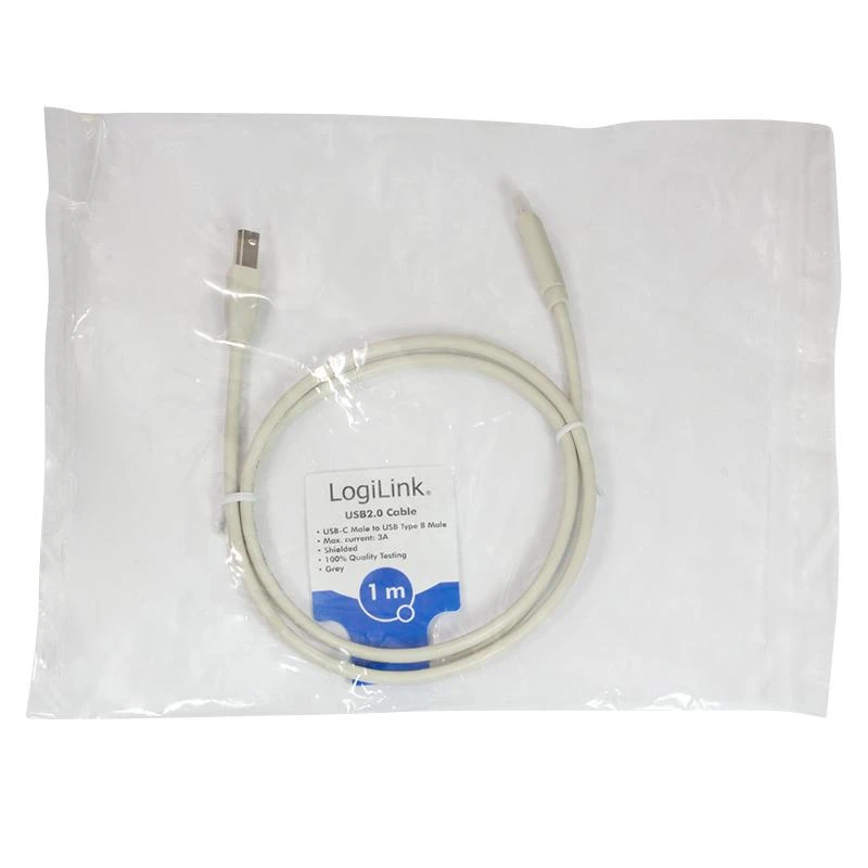 LOGILINK CU0160 LOGILINK - USB 2.0 jungties laidas, USB-C kištukinis lizdas iki USB-B kištukas, 1m