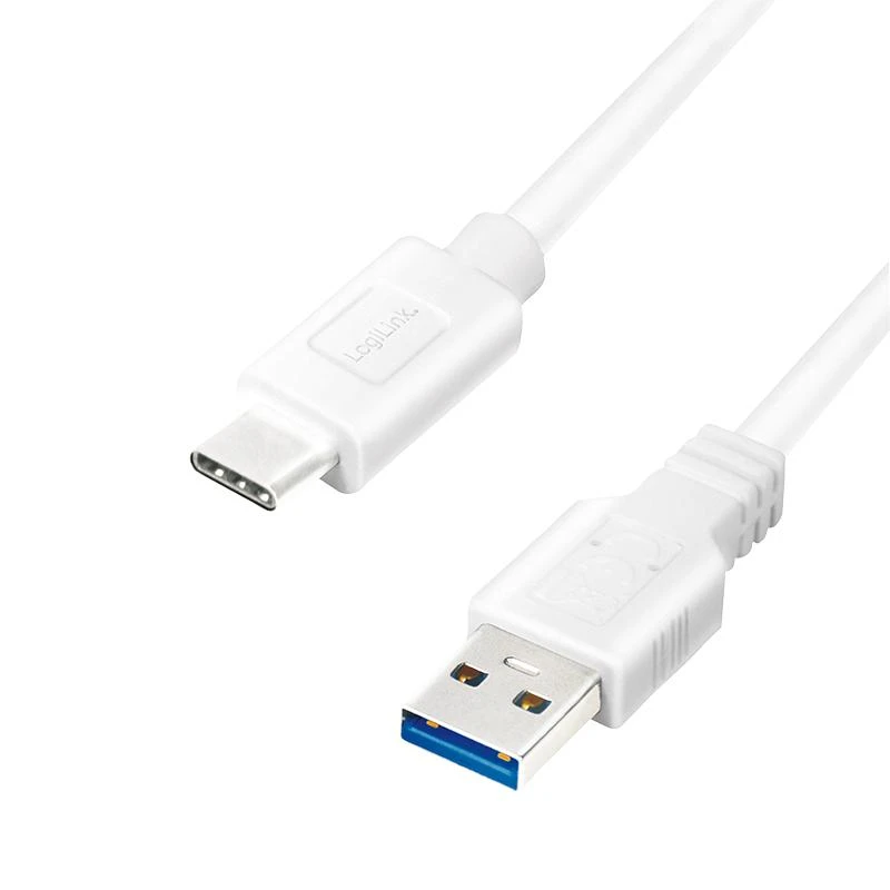 LOGILINK CU0175 LOGILINK - USB 3.2 Gen1x1 laidas, USB-A kištukas iki USB-C kištukas, baltas, 1,5 m
