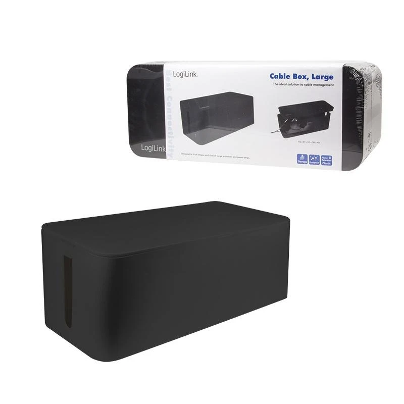 LOGILINK KAB0062 LOGILINK - Kabelių dėžutė, 407x157x133,5mm, Juodas