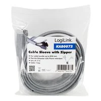 LOGILINK KAB0072 Kabelio mova su užtrauktuku Poliesteris Ø 30 mm pilkas 2m