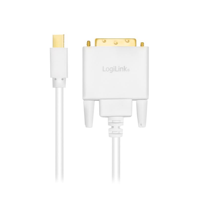 LOGILINK CV0137 LOGILINK - Mini DisplayPort prie DVI, baltas, 1,8 m