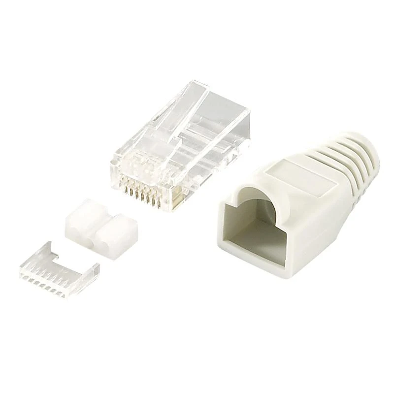 LOGILINK MP0021 LOGILINK - Kištukinė jungtis Cat.6 RJ45 100vnt. komplektas, ekranuotas, pilkas
