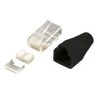 LOGILINK MP0022 LOGILINK - Kištukinė jungtis Cat.6 RJ45 100vnt. komplektas, ekranuotas, juodas