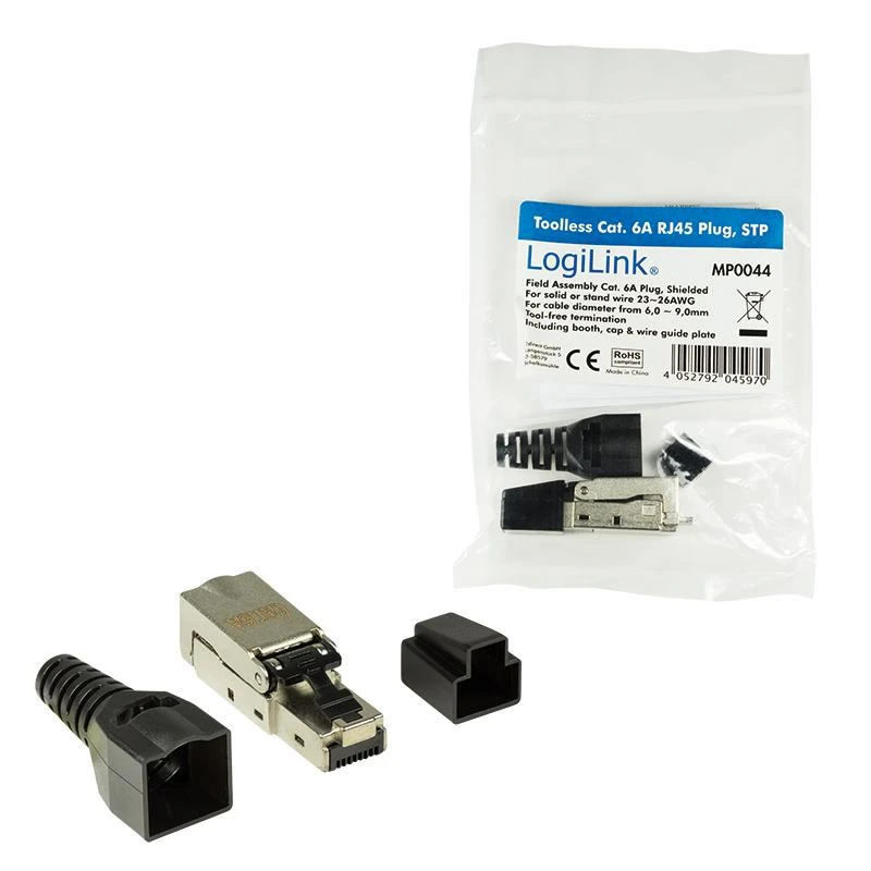 LogiLink RJ45 cat 6A FTP paauksuotas kontaktas, 3µ, be įrankių (MP0044)
